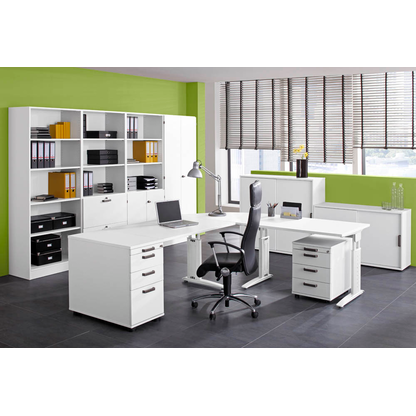 Artikelbild 5 für HAMMERBACHER Aktenschrank Haziender, V6100/W/W/SG weiß 4 Fachböden 80,0 x 42,0 x 200,4 cm, Artikelnummer 792556