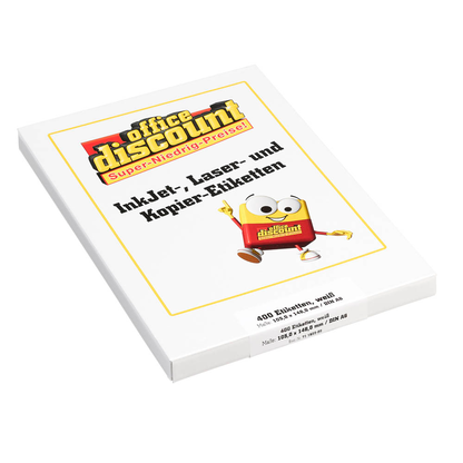 Artikelbild 5 für office discount Etiketten weiß 105,0 x 148,0 mm, 100 Blatt, Artikelnummer 711622
