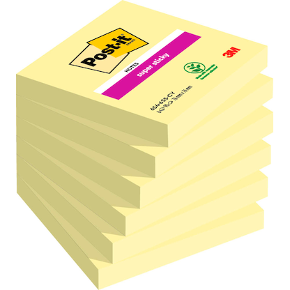 Artikelbild für Post-it® Super Sticky Notes Haftnotizen extrastark gelb, 6 Blöcke, Artikelnummer 518512