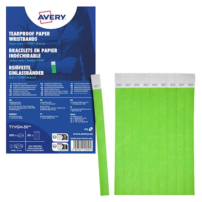 Artikelbild für AVERY Zweckform Eintrittsbänder grün, 500 St., Artikelnummer 607269