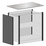 Artikelbild 1 für SCHULTE Thekenmodul MULTIplus Startmodul gerade, mit Arbeitsplatte, lichtgrau, schwarz 80,6 x 78,0 x 103,5 cm, Artikelnummer 627269