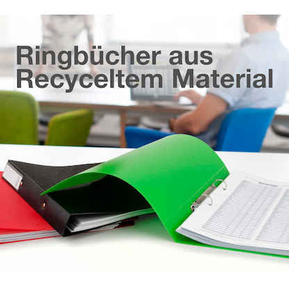 Artikelbild 7 für RAPESCO® ECO Ringbuch 2-Ringe je 2x grün, rot, schwarz, dunkelblau, hellblau 3,8 cm DIN A4, 10 St., Artikelnummer 782674