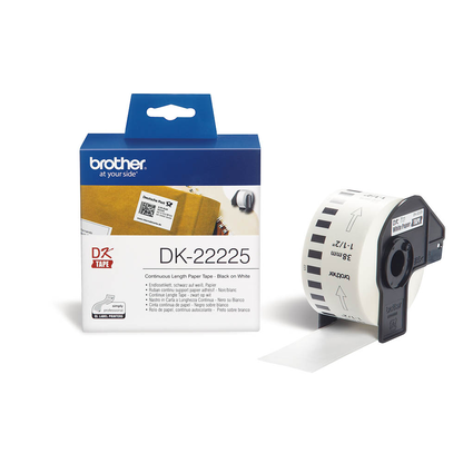 Artikelbild für brother Endlospapierrolle für Etikettendrucker DK22225 weiß, 38,0 mm, 1 x 1 Etiketten, Artikelnummer 556357