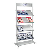 Artikelbild 1 für Kerkmann Prospektregal Rico silber DIN A4 78,5 x 30,0 x 165,0 cm, 1 St., Artikelnummer 958132