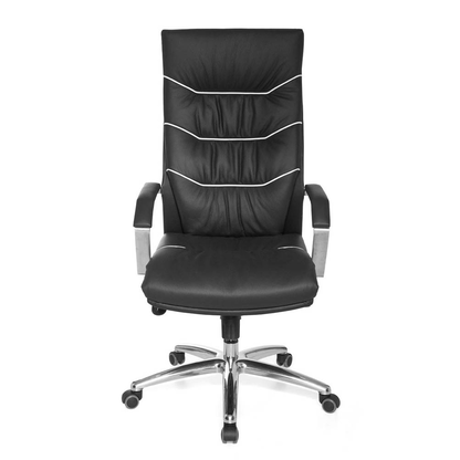 Artikelbild 2 für AMSTYLE XXL Chefsessel, SPM1.163 Leder schwarz, Gestell silber, Artikelnummer 564031