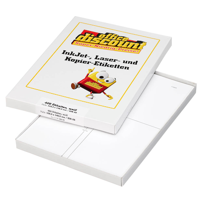 Artikelbild 7 für office discount Etiketten weiß 105,0 x 148,0 mm, 100 Blatt, Artikelnummer 711622