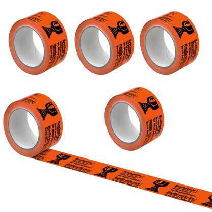 Artikelbild für AKTION: SUPRA Warnklebebänder Bruchgefahr! Nicht werfen! leuchtorange 50,0 mm x 66,0 m 5 Rollen, Artikelnummer 176040