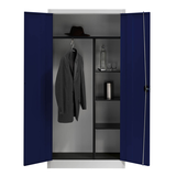 Artikelbild 1 für mauser Stahlschrank BF 4K - 7035/5003 lichtgrau, saphirblau 3 Fachböden 95,0 x 42,0 x 195,0 cm, aufgebaut, 1 St., Artikelnummer 600672