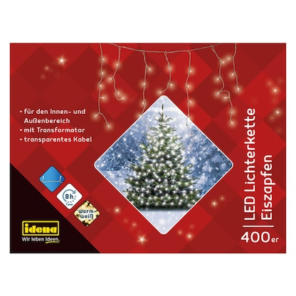 Artikelbild 6 für Idena 400er Eiszapfen LED Lichterkette transparent 10,3 m, 1 St., Artikelnummer 761803