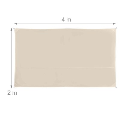 Artikelbild 2 für relaxdays Sonnensegel rechteckig beige 2,0 x 4,0 m, Artikelnummer 770962
