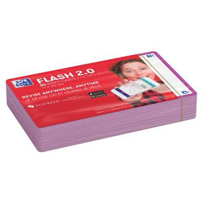 Artikelbild 3 für OXFORD Karteikarten FLASH 2.0 DIN A7 weiß, lila blanko, 80 St., Artikelnummer 371546