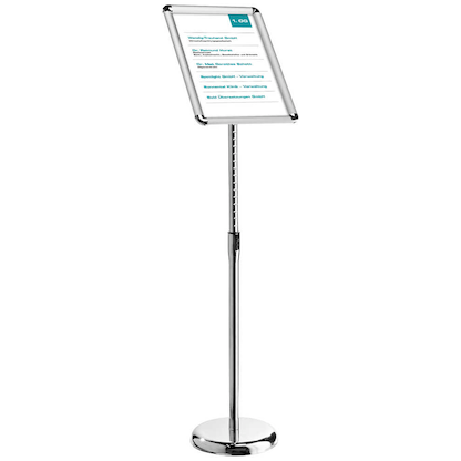 Artikelbild für SPRINTIS Infoständer ELEVATE silber DIN A4 21,0 x 29,7 x 65,0 - 100,0 cm, 1 St., Artikelnummer 731337