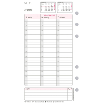 Artikelbild 3 für CHRONOPLAN Kalendereinlage 2026 Wochenplan Midi (9,6 x 17,2 cm), Artikelnummer 591137