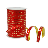 Artikelbild 1 für PRÄSENT Geschenkband Merry Christmas matt rot/gold 10,0 mm x 100,0 m, Artikelnummer 537136