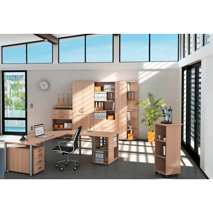 Artikelbild 4 für geramöbel Flex Rollcontainer buche 4 Auszüge 43,8 x 80,0 x 56,5 cm, Artikelnummer 880258