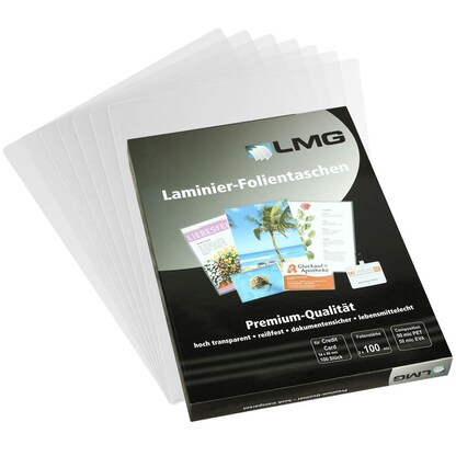 Peach Laminierfolien 54x86mm Kreditkarte - 125 mic - 100 pouches - glänzend - kompatibel mit Laminiergeräten aller Markenhersteller - PP525-07
