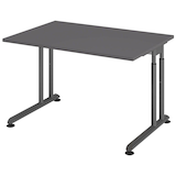 Artikelbild 1 für HAMMERBACHER ZS12 höhenverstellbarer Schreibtisch grafit rechteckig, C-Fuß-Gestell grau 120,0 x 80,0 cm, Artikelnummer 379158