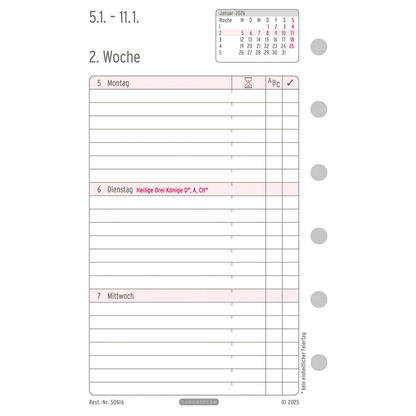 Artikelbild 3 für CHRONOPLAN Kalendereinlage 2026 Wochenplan Mini (7,9 x 12,5 cm), Artikelnummer 591143