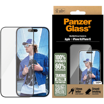 Artikelbild für PanzerGlass™ Display-Schutzglas für Apple iPhone 15, iPhone 16, Artikelnummer 450769