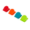je 1x rot, orange, grün, blau