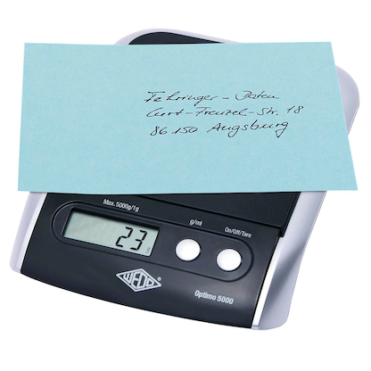 Artikelbild für WEDO Briefwaage Optimo 5000 schwarz für max. 5,0 kg, Artikelnummer 114173
