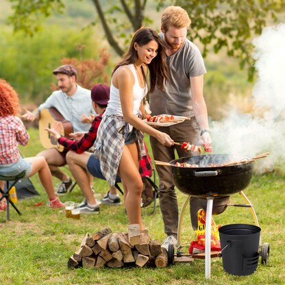 Artikelbild 7 für relaxdays Ascheeimer mit Deckel 19,0 l schwarz, 1 St., Artikelnummer 352092