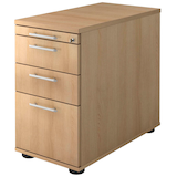 Artikelbild 1 für HAMMERBACHER Solid Standcontainer eiche 4 Auszüge Kunststoff-Relinggriff silber 42,8 x 80,0 x 72,0 - 76,0 cm, Artikelnummer 593355