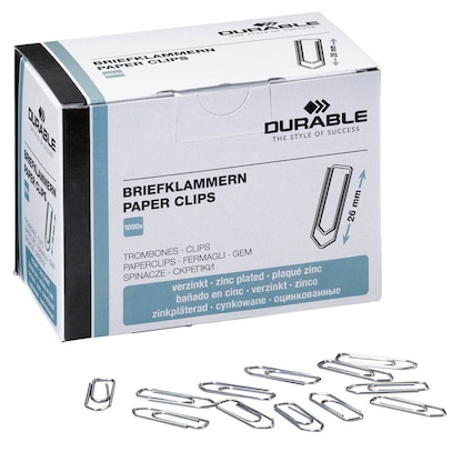Artikelbild für DURABLE Büroklammern silber verzinkt, 1.000 St., Artikelnummer 817332