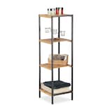 Artikelbild 1 für relaxdays Beistellregal braun/schwarz 30,0 x 30,0 x 104,0 cm, 1 St., Artikelnummer 451183