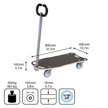 Artikelbild 2 für WAGNER® design yourself Transportwagen STAR CARRIER EXTENDABLE MM 1187 braun 40,0 x 80,0 x 14,6 cm bis 300,0 kg, Artikelnummer 418606