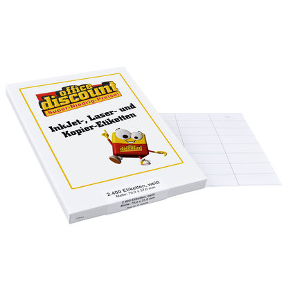 Artikelbild für office discount Etiketten weiß 70,0 x 36,0 mm, 100 Blatt, Artikelnummer 711556