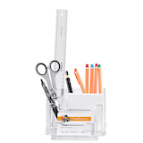 Artikelbild 1 für office discount Stiftehalter transparent Polystyrol 6 Fächer 15,5 x 10,5 x 10,0 cm, Artikelnummer 777862