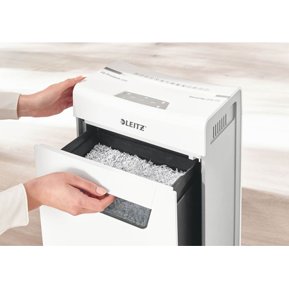 Artikelbild 8 für LEITZ IQ 4M Protect Premium Aktenvernichter mit Partikelschnitt P-5, 2 x 15 mm, bis 4 Blatt, weiß, Artikelnummer 436446