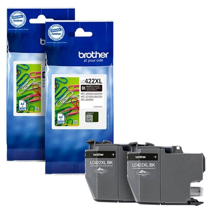 Artikelbild für AKTION: brother LC-422XLBK schwarz Druckerpatronen, 2er-Set, Artikelnummer 832382