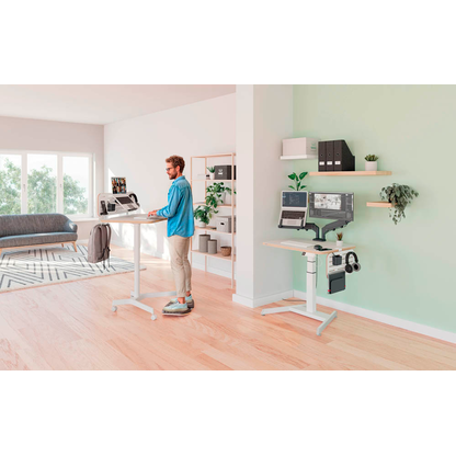 Artikelbild 6 für LEITZ Ergo elektrisch höhenverstellbarer Schreibtisch weiß rechteckig, A-Fuß-Gestell weiß 80,0 x 60,0 cm, Artikelnummer 401487