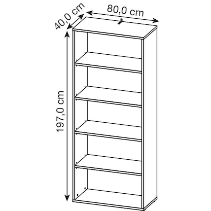 Artikelbild 2 für GERMANIA Aktenregal Bedano grafit 80,0 x 40,0 x 197,0 cm, 1 St., Artikelnummer 389146