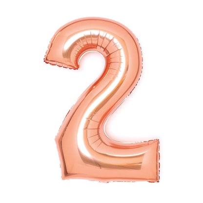 Artikelbild für amscan® Folienballon Medium, Zahl 2 rosé, 1 St., Artikelnummer 252187