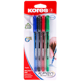 Artikelbild 1 für Kores® Kugelschreiber K1 transparent, Schreibfarbe: 4 St. farbsortiert, 4 St., Artikelnummer 766804