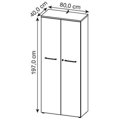 Artikelbild 2 für GERMANIA Aktenschrank Agenda Home, 4237-564 grafit, grandson-eiche 4 Fachböden 80,0 x 40,0 x 197,0 cm, Artikelnummer 121701