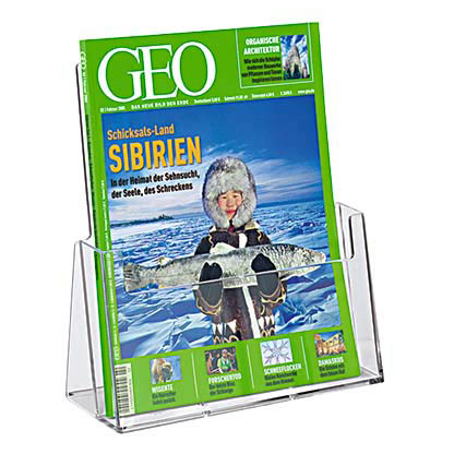 Artikelbild für helit Tischprospekthalter transparent DIN A4 23,5 x 8,5 x 25,0 cm, 1 St., Artikelnummer 793570