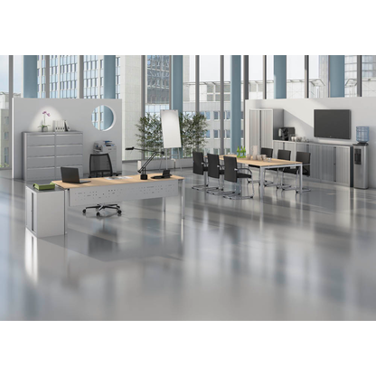 Artikelbild 5 für BISLEY Konferenztisch Cito grauweiß, silber rechteckig, 4-Fuß-Gestell silber, 200,0 x 120,0 x 74,0 cm, Artikelnummer 257340