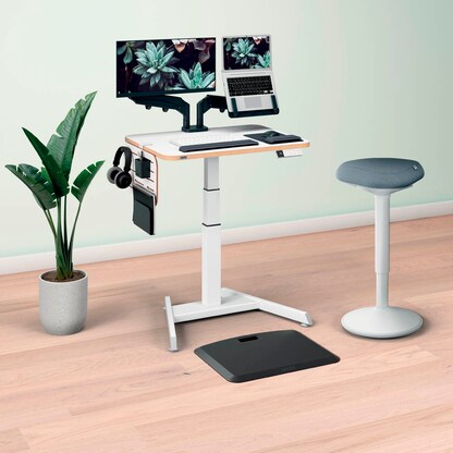 Artikelbild 17 für LEITZ Ergo elektrisch höhenverstellbarer Schreibtisch weiß rechteckig, A-Fuß-Gestell weiß 80,0 x 60,0 cm, Artikelnummer 401487