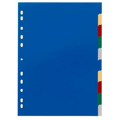Artikelbild 2 für DURABLE Ordnerregister DIN A4 Vollformat blanko blau, gelb, rot, grün, grau 10-teilig, 1 Satz, Artikelnummer 147207