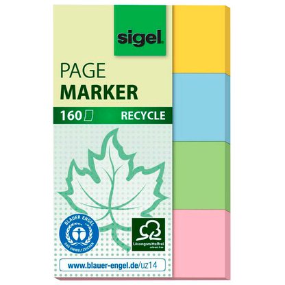 Artikelbild für SIGEL RECYCLE Haftmarker farbsortiert 4x 40 Streifen, Artikelnummer 365668