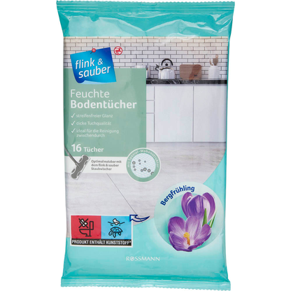 Artikelbild für flink & sauber Feuchte Bodentücher Mikrofaser, 16 Tücher, Artikelnummer 212882