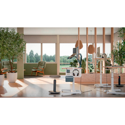 Artikelbild 18 für LEITZ Ergo elektrisch höhenverstellbarer Schreibtisch weiß rechteckig, A-Fuß-Gestell weiß 80,0 x 60,0 cm, Artikelnummer 401487