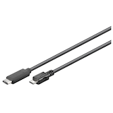 Artikelbild 1 für goobay USB C/Micro USB 2.0 B Kabel 1,0 m schwarz, 1 St., Artikelnummer 170124