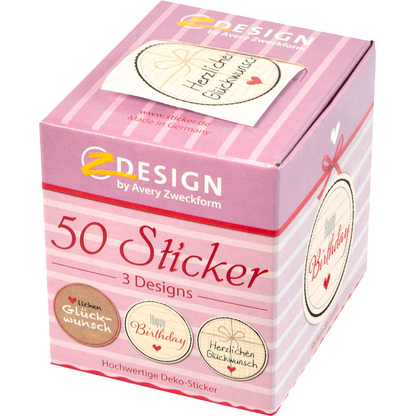 Artikelbild 6 für AVERY Zweckform Aufkleber 56814 Herzlichen Glückwunsch, 50 Etiketten, Artikelnummer 102313