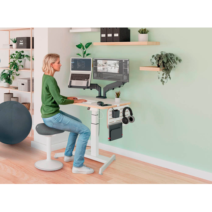 Artikelbild 19 für LEITZ Ergo elektrisch höhenverstellbarer Schreibtisch weiß rechteckig, A-Fuß-Gestell weiß 80,0 x 60,0 cm, Artikelnummer 401487