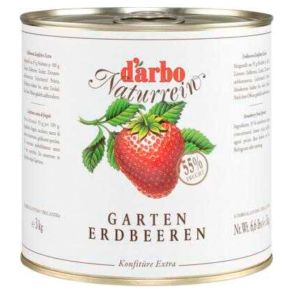 Artikelbild für d’arbo Naturrein Extra Gartenerdbeeren Fruchtaufstrich, 3,0 kg, Artikelnummer 799089